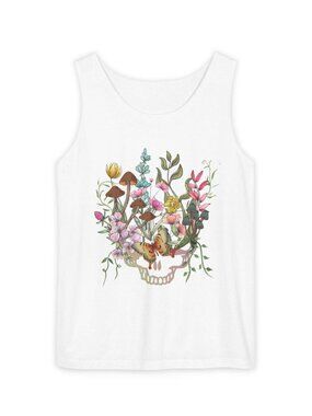 Grateful Dead Botanical Muscle Tank 🌸 | Comfort Colors Floral Sleeveless Shirt